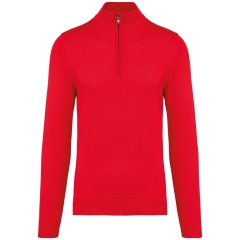 Pull 1/4 zip homme Rouge Kariban – personnalisé en France