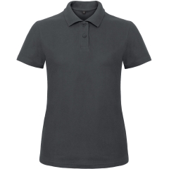 Polo Femme ID.001 B&C Gris Anthracite – Coupe Cintrée Coton