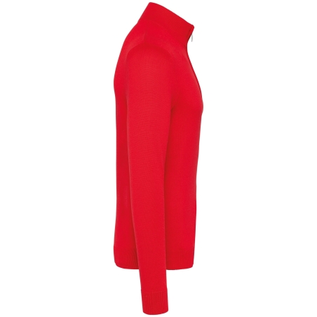 Pull 1/4 zip homme Rouge Kariban – personnalisé en France – vue 3