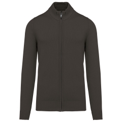 Cardigan zippé gris chiné coton épais Kariban