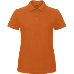 Polo Femme ID.001 B&C Orange – Coupe Cintrée Coton