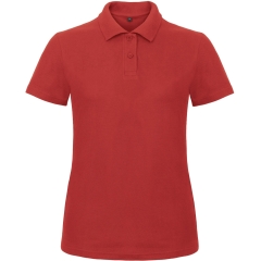 Polo Femme ID.001 Rouge B&C – Coupe Cintrée 180 g/m²
