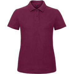 Polo Femme Bordeaux B&C ID.001 – Coupe Cintrée Coton