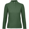 Polo femme manches longues B&C ID.001 – Vert Bouteille