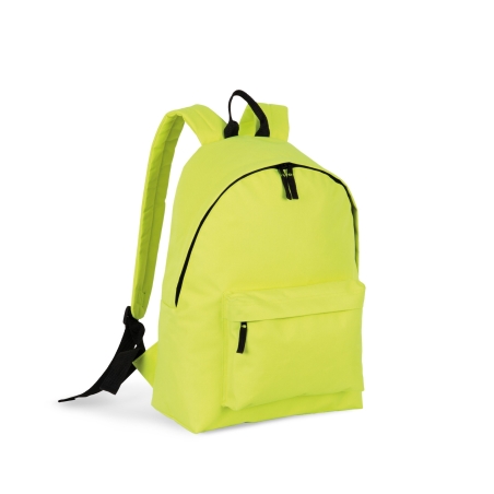 Sac à dos classique jaune fluo Kimood – personnalisé – vue 2