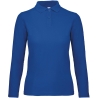 Polo femme manches longues bleu roi B&C ID.001 – 180 g/m²