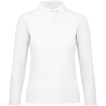 Polo femme manches longues B&C ID.001 Blanc