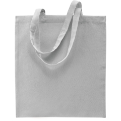 Sac shopping longues anses gris en coton – Kimood