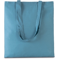 Sac shopping coton longues anses Bleu Delphinium Kimood