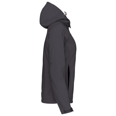 Veste softshell femme à capuche amovible Kariban – Gris – vue 3