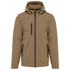Veste Softshell 3 couches à capuche manches amovibles Kariban Marron