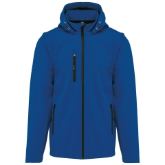 Veste Softshell 3 couches à capuche manches amovibles Bleu Kariban