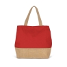 Sac shopping coton et jute rouge personnalisé Kimood