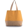 Sac shopping coton et jute jaune Kimood – personnalisable