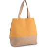 Sac shopping coton et jute jaune Kimood – personnalisable – vue 2