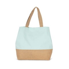 Sac shopping coton et jute Kimood – Vert Ice Mint / Natural