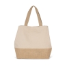 Sac shopping coton et jute beige personnalisé Kimood
