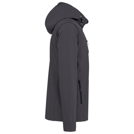 Veste Softshell 3 couches capuche manches amovibles Gris Kariban – vue 3