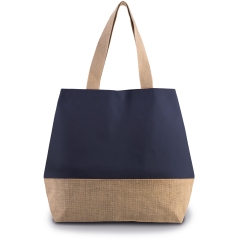 Sac shopping coton et jute Bleu Patriot Blue Kimood