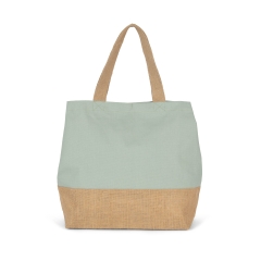Sac shopping coton et jute Kimood – Coloris Vert Sauge