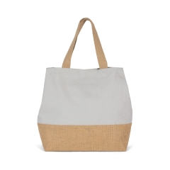 Sac shopping coton et jute gris Snow Grey – Kimood