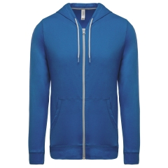 Veste coton légère à capuche Kariban – Bleu Royal