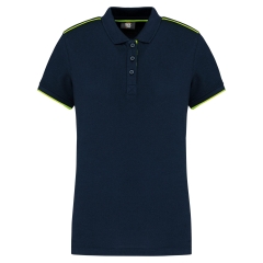 Polo Day To Day contrasté manches courtes femme Marine – WK. Designed To Work
