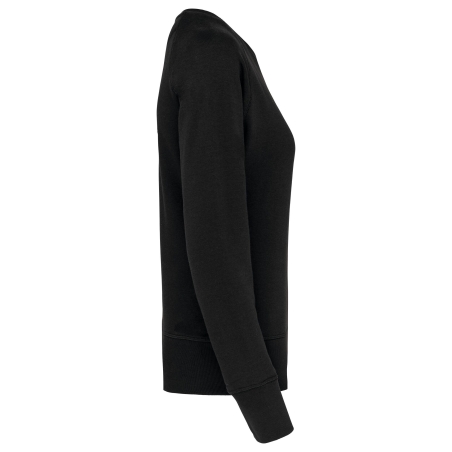 Sweat-shirt Bio Col Rond Femme Noir – Kariban – vue 3