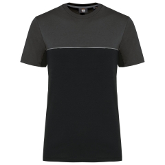 T-shirt bicolore écoresponsable manches courtes Noir WK. Designed To Work