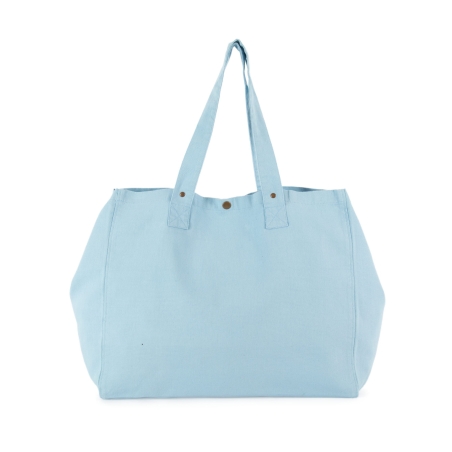 Sac shopping coton délavé Bleu Washed Dream Blue Kimood – vue 2