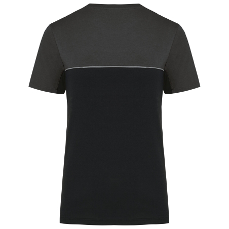 T-shirt bicolore écoresponsable manches courtes Noir WK. Designed To Work – vue 2