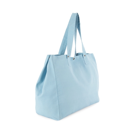 Sac shopping coton délavé Bleu Washed Dream Blue Kimood – vue 4