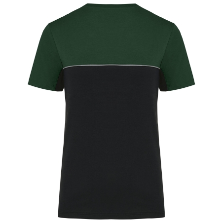 T-shirt bicolore écoresponsable manches courtes Noir/Vert WK. – vue 2