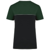 T-shirt bicolore écoresponsable manches courtes Noir/Vert WK. – vue 2