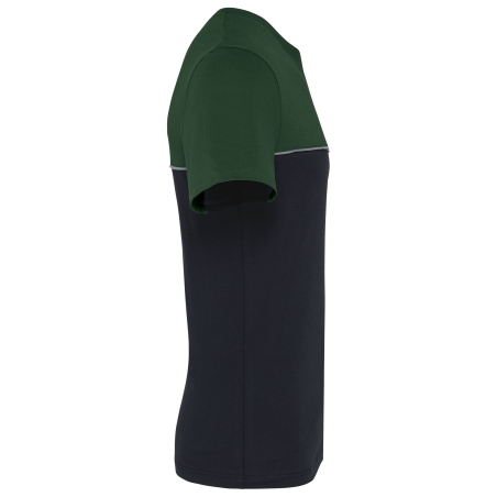 T-shirt bicolore écoresponsable manches courtes Noir/Vert WK. – vue 3