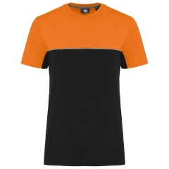 T-shirt bicolore écoresponsable noir/orange WK. Designed To Work