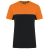 T-shirt bicolore écoresponsable noir/orange WK. Designed To Work