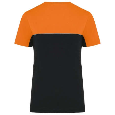 T-shirt bicolore écoresponsable noir/orange WK. Designed To Work – vue 2