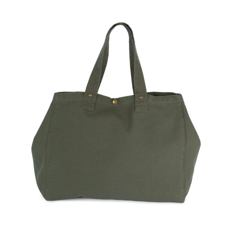Sac shopping coton délavé vert Washed Kombu Green Kimood – vue 2