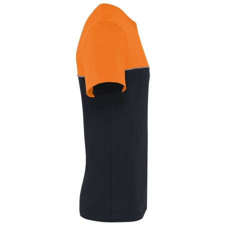 T-shirt bicolore écoresponsable noir/orange WK. Designed To Work – vue 3