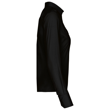 Chemise pilote manches longues femme Kariban Noir – vue 3