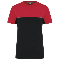 T-shirt bicolore écoresponsable noir/rouge WK. Designed To Work