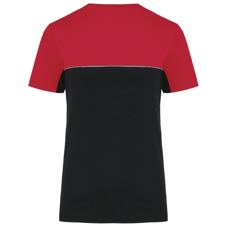 T-shirt bicolore écoresponsable noir/rouge WK. Designed To Work – vue 2