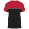 T-shirt bicolore écoresponsable noir/rouge WK. Designed To Work – vue 2