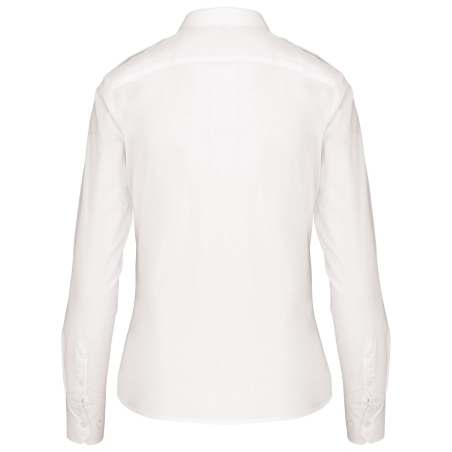 Chemise pilote manches longues femme Blanche Kariban – vue 2