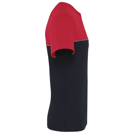 T-shirt bicolore écoresponsable noir/rouge WK. Designed To Work – vue 3
