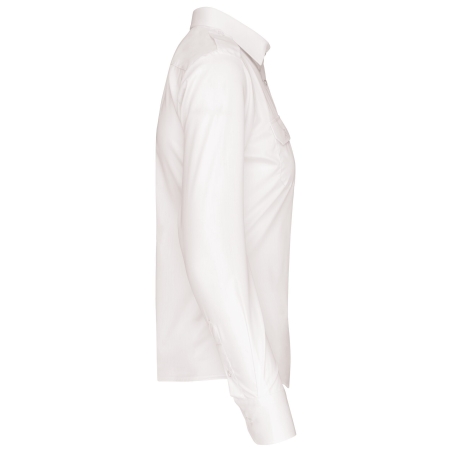 Chemise pilote manches longues femme Blanche Kariban – vue 3