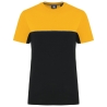 T-shirt bicolore écoresponsable Noir/Jaune WK. Designed To Work