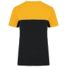 T-shirt bicolore écoresponsable Noir/Jaune WK. Designed To Work – vue 2