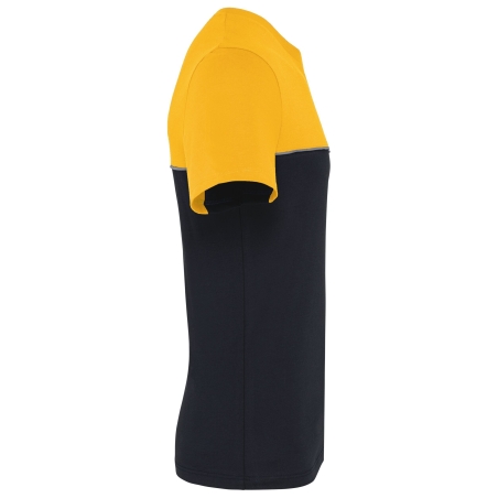 T-shirt bicolore écoresponsable Noir/Jaune WK. Designed To Work – vue 3
